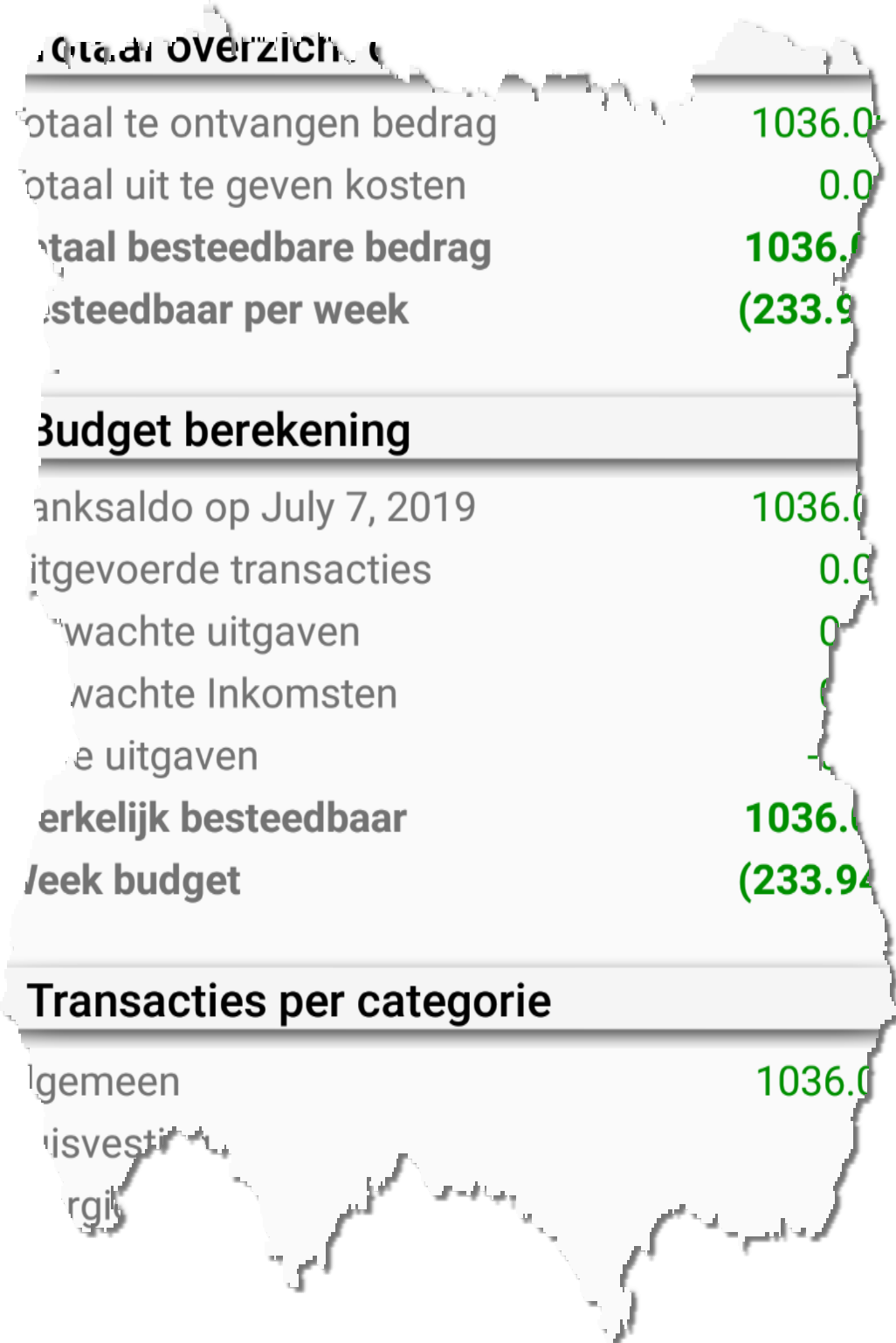 Zo worden de totalen getoont